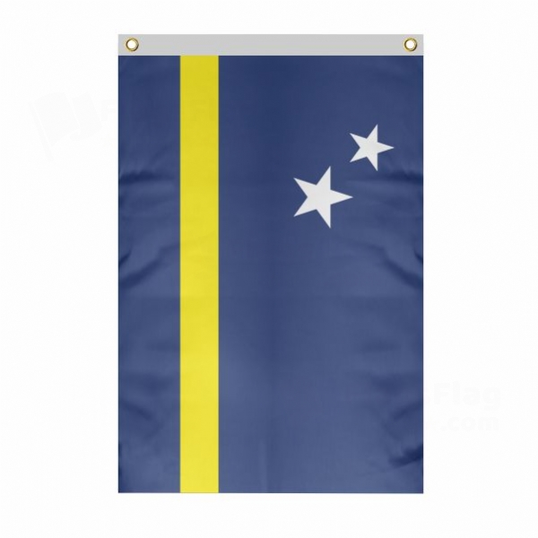 Cura�ao Large Size Flag Hanging on Building