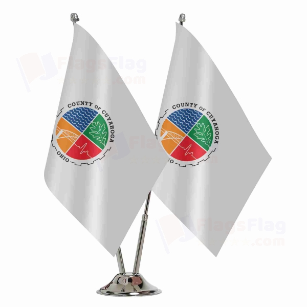 Cuyahoga County Ohio 2 Table Flags