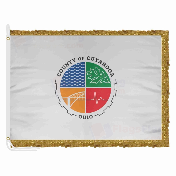 Cuyahoga County Ohio Satin Office Flag