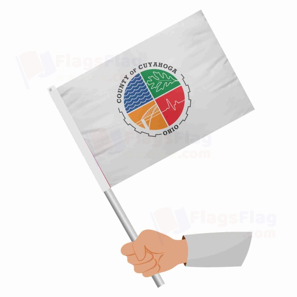 Cuyahoga County Ohio Stick Flag