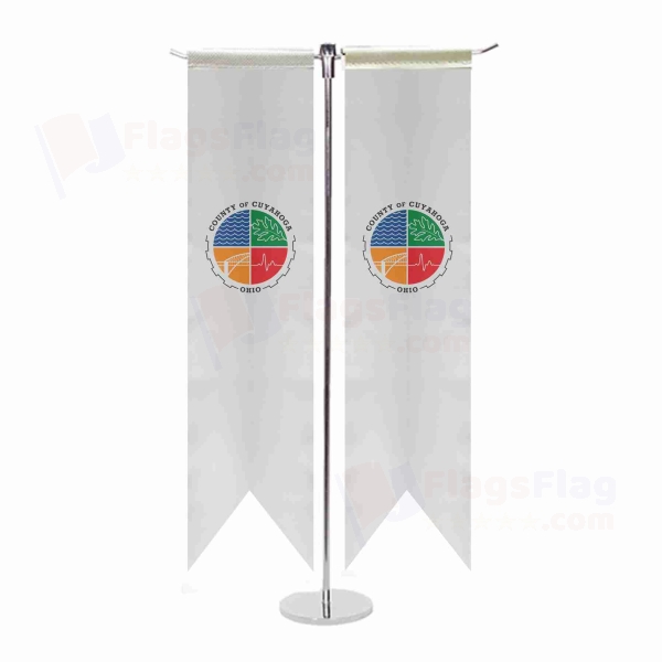 Cuyahoga County Ohio T Table Flags
