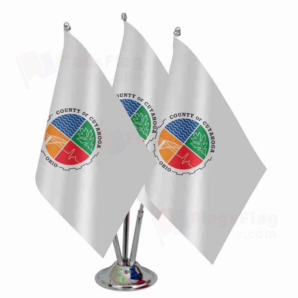 Cuyahoga County Ohio Triple Table Flag