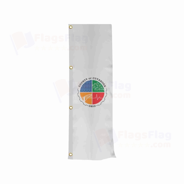 Cuyahoga County Ohio Vertically Raised Flags