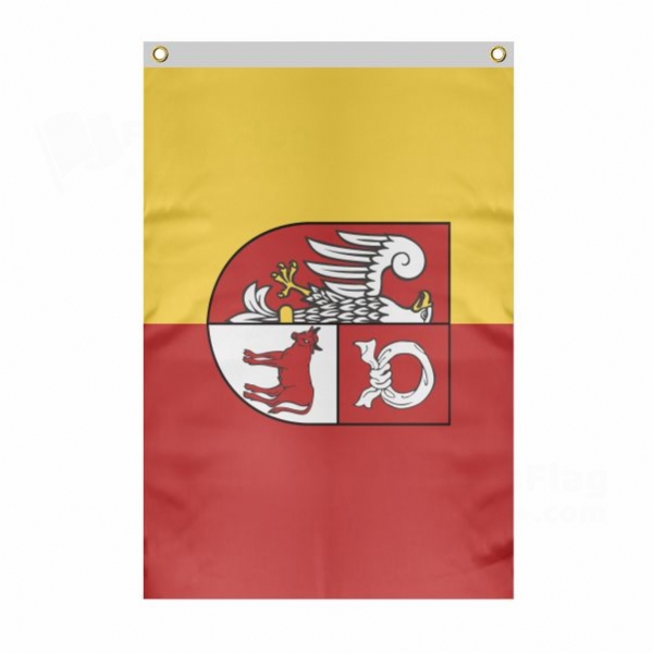 Czarnkow Trzcianka Large Size Flag Hanging on Building