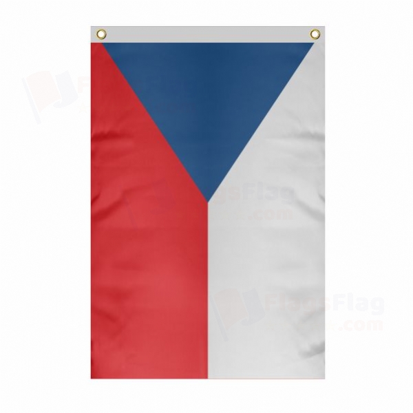 Czech Republic Large Size Flag Hanging on Building