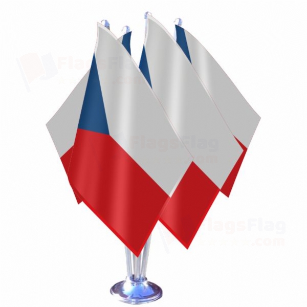 Czech Republic Quadruple Table Flag