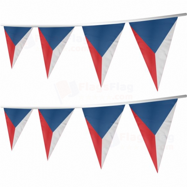 Czech Republic Stringed Triangle Flag