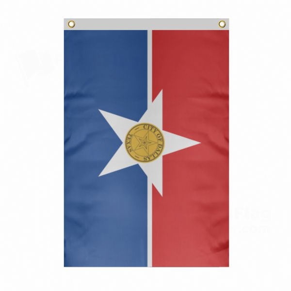 Dallas Large Size Flag Hanging on Building