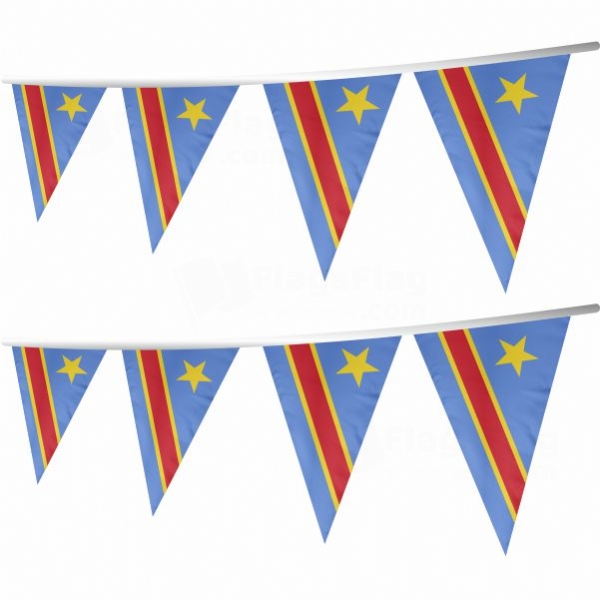 Democratic Republic Of The Congo Stringed Triangle Flag