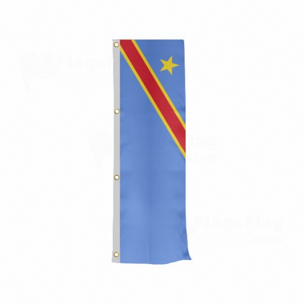 Democratic Republic Of The Congo Vertically Raised Flags