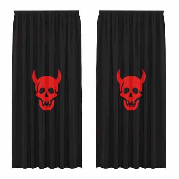 Devil Head Digital Printed Curtains