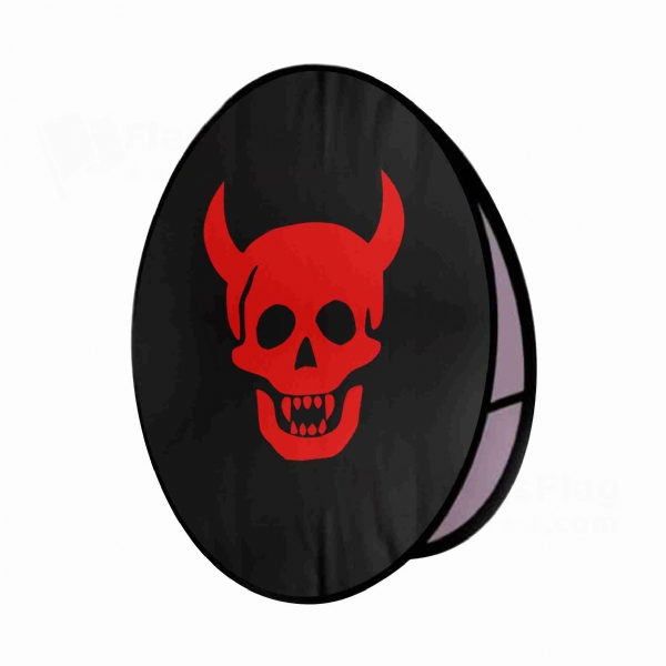 Devil Head Round Cloth Banner Display Stands