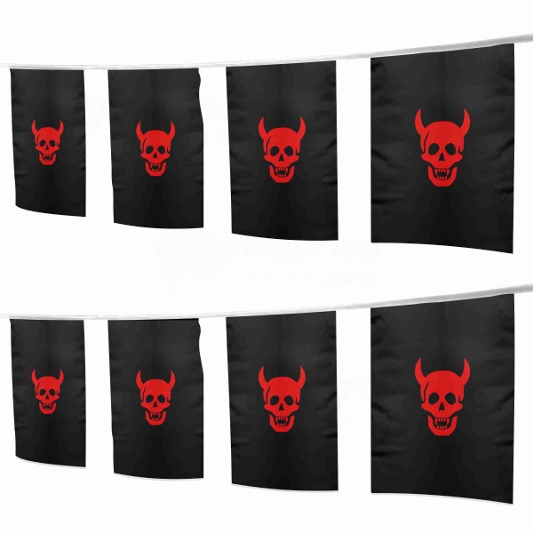 Devil Head Square String Flags