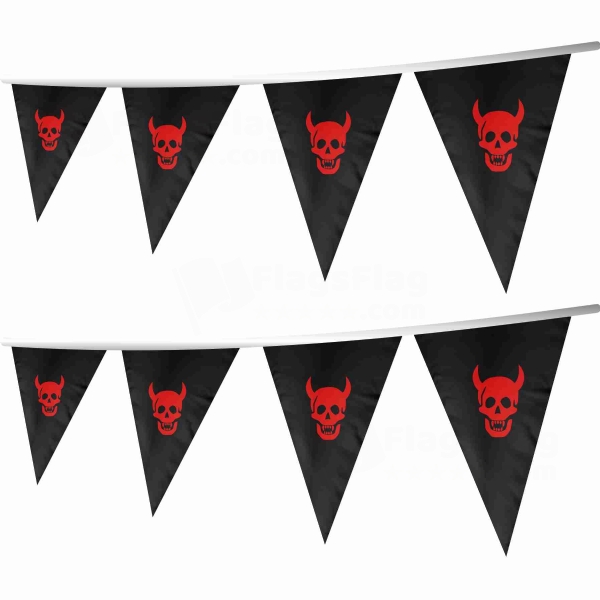 Devil Head Stringed Triangle Flag