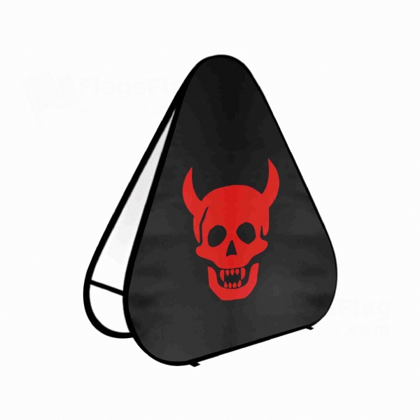 Devil Head Triangle Fabric Banner Display Stands