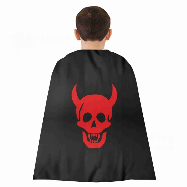 Devil Head Woven Fabric Cloak Digital Printing