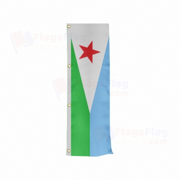 Djibouti Vertically Raised Flags