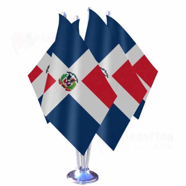 Dominican Republic Quadruple Table Flag