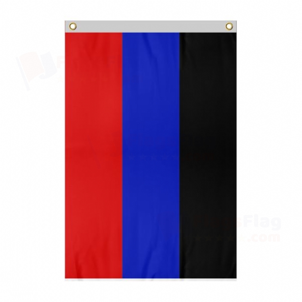 Donetsk People's Republic Large Size Flag Hanging on Building