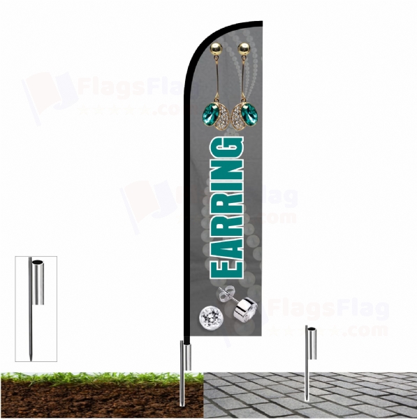 Earring Fishing Rod Flag