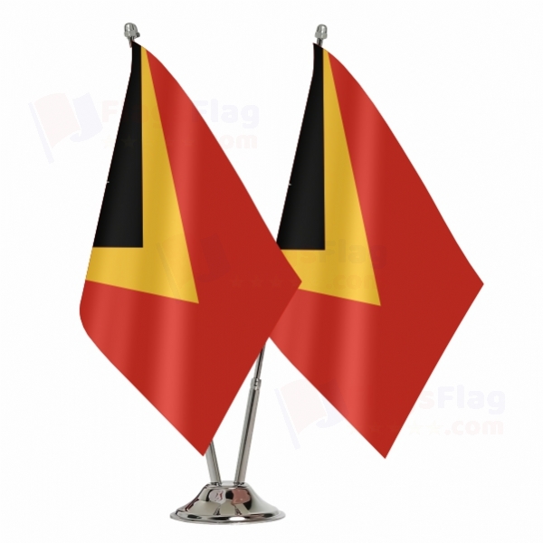 East Timor 2 Table Flags