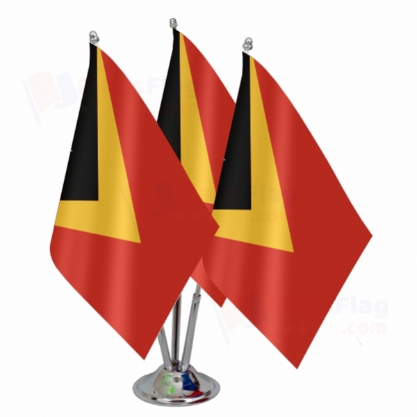 East Timor Triple Table Flag