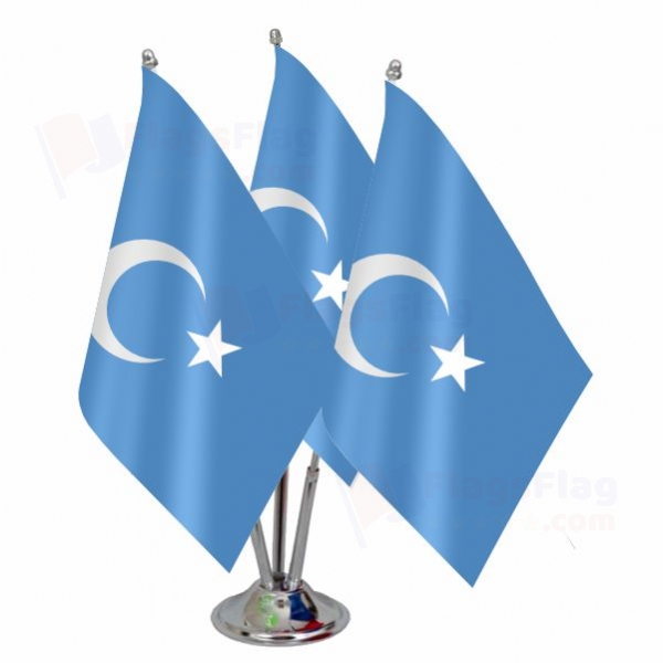 East Turkestan Triple Table Flag