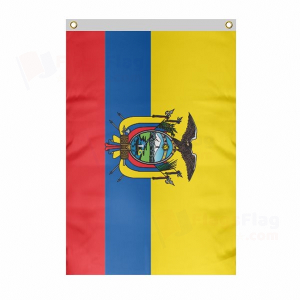 Ecuador Large Size Flag Hanging on Building