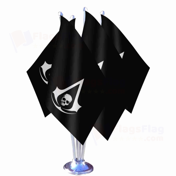 Edward Kenway Jolly Roger Quadruple Table Flag