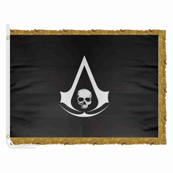 Edward Kenway Jolly Roger Satin Office Flag