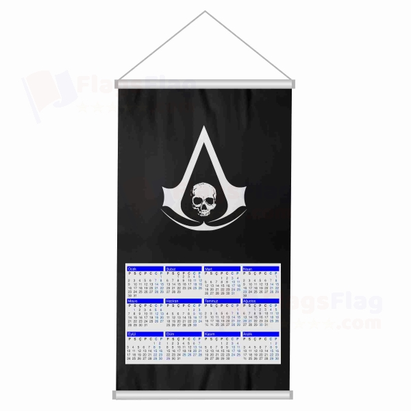 Edward Kenway Jolly Roger Woven Fabric Digital Printing Calendar