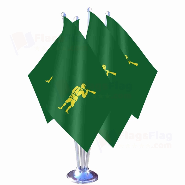 Edward Low The Green Trumpeter Quadruple Table Flag