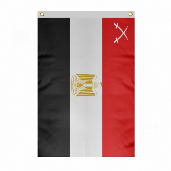 Egyptian Army Large Size Flag Hanging on Building