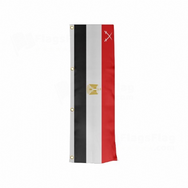 Egyptian Army Vertically Raised Flags