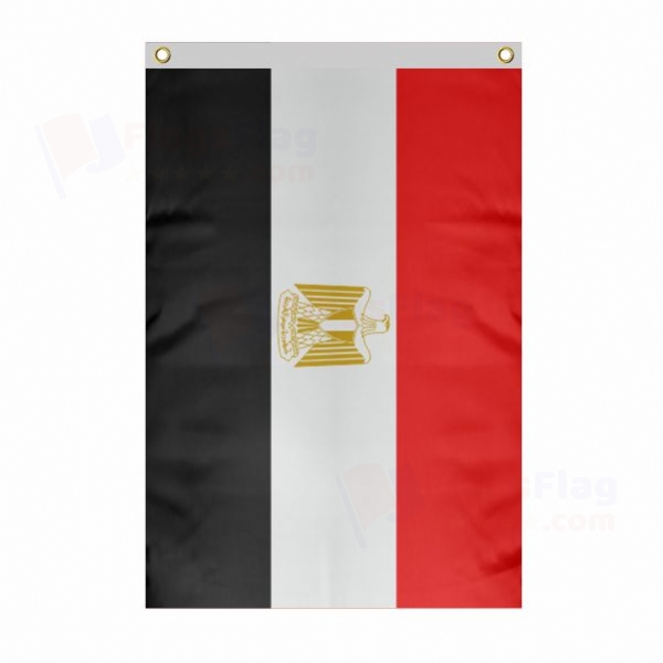 Egyptian Large Size Flag Hanging on Building