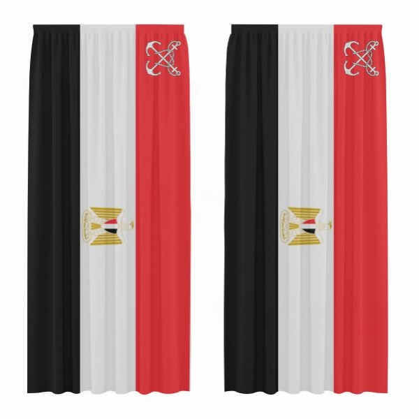 Egyptian Navy Digital Printed Curtains