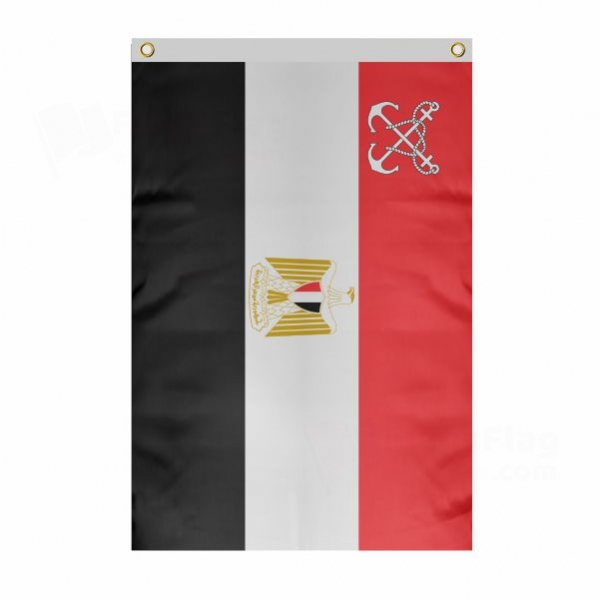 Egyptian Navy Large Size Flag Hanging on Building