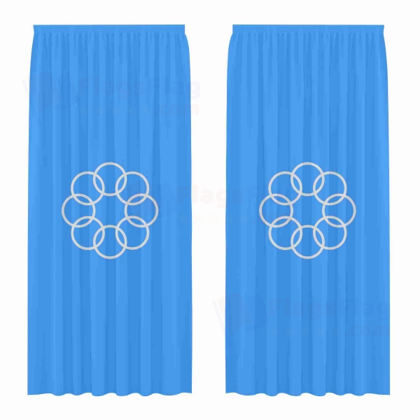 Eight Ringed Digital Printed Curtains