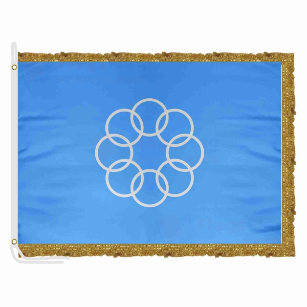 Eight Ringed Satin Office Flag