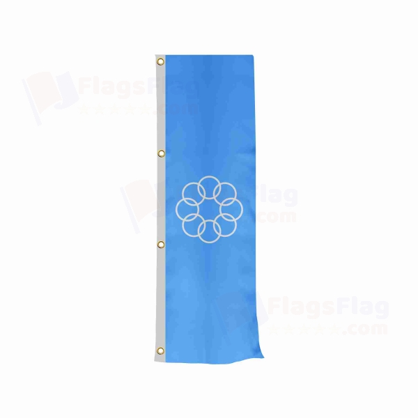 Eight Ringed Vertically Raised Flags
