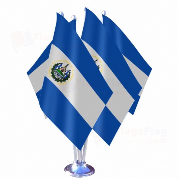 El Salvador Quadruple Table Flag