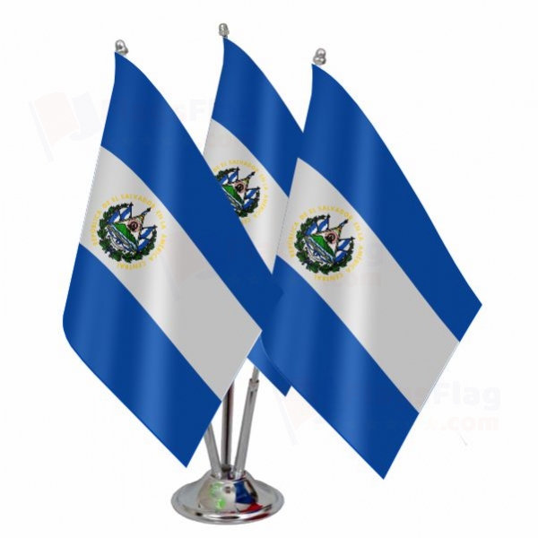 El Salvador Triple Table Flag