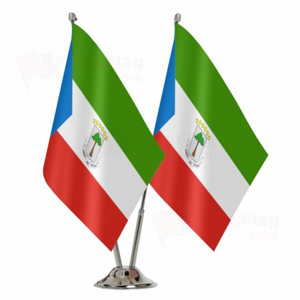 Equatorial Guinea 2 Table Flags
