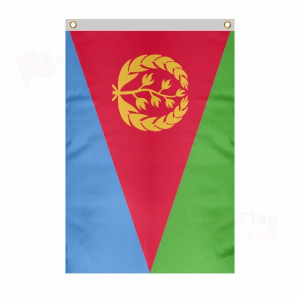 Eritrea Large Size Flag Hanging on Building