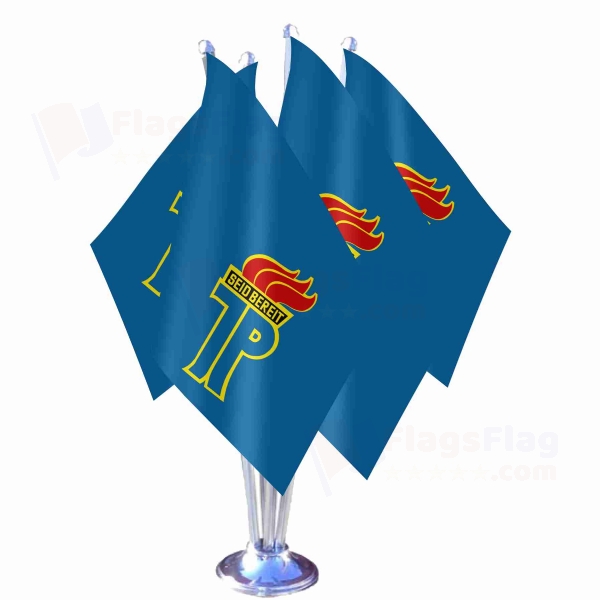 Ernst Thalmann Pioneer Organisation Quadruple Table Flag