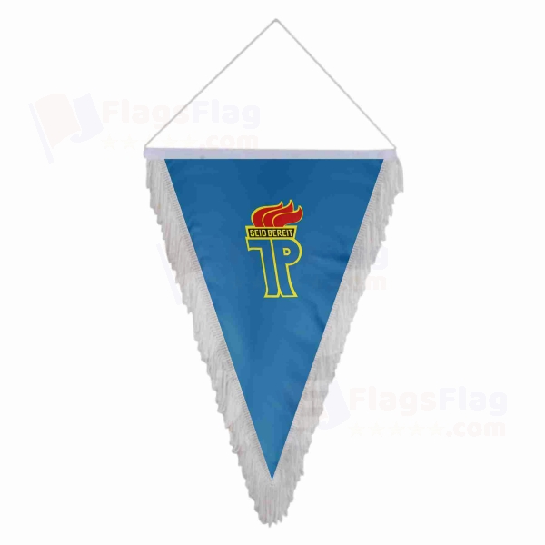 Ernst Thalmann Pioneer Organisation Triangle Fringed Streamers