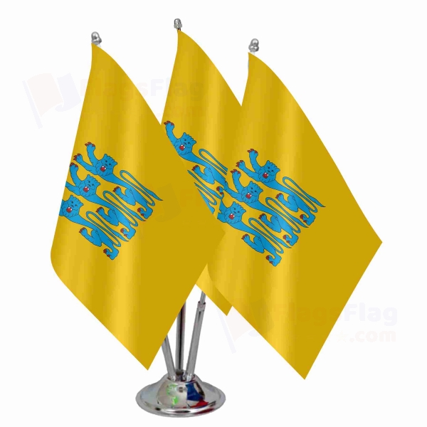 Estonian Defense Forces Triple Table Flag