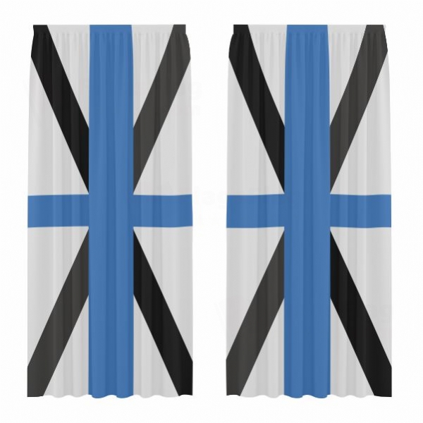 Estonian Navy Digital Printed Curtains