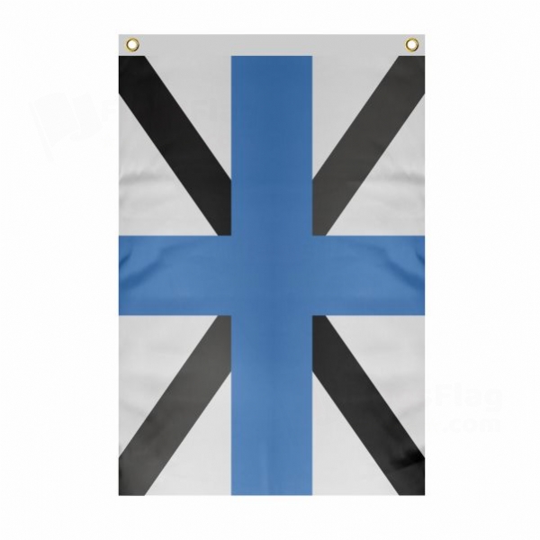 Estonian Navy Large Size Flag Hanging on Building