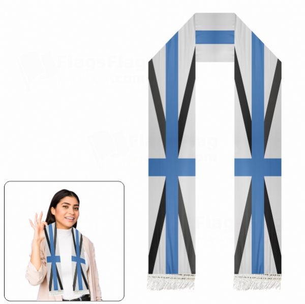 Estonian Navy Scarf Digital Printing
